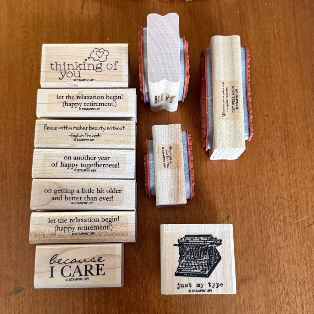 Stampin' Up! Wooden Rubber Stamps Set 11 Sentiments